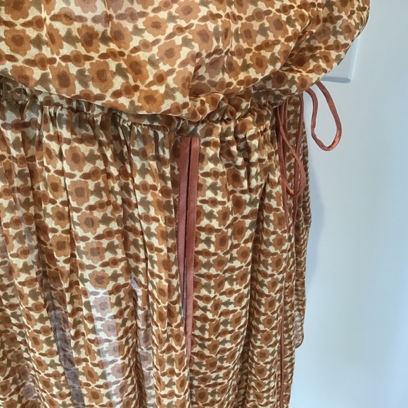 MARC JACOBS SILK BOHO HIPPIE FESTIVAL FLORAL SEMI SHEER MINI DRESS SZ 8 NWT - Picture 7 of 9